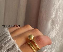 خاتم استانسيل ستيل ذهبي اللون