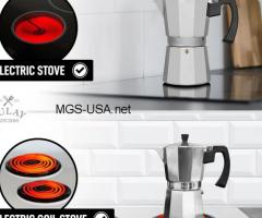 ماكينة تحضير اسبريسو كلاسيكية على الموقد